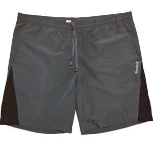 Reebok Men's Athletic Shorts - Grey and Black - Large